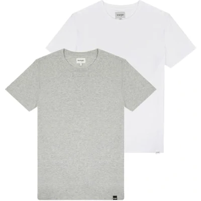 Image of Wrangler 2 PACK Basic Tshirt, Men&#039;s, Size: Medium, Mid grey melee