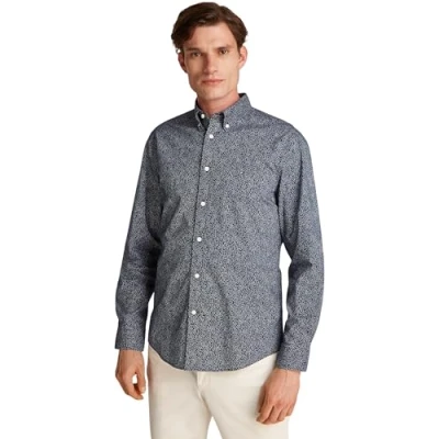 Image of Tommy Hilfiger FLEX Floral Shirt Shirt, Men&#039;s, Size: 3XL, Night sky/ivory