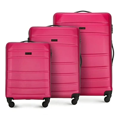 Image of WITTCHEN Globe Line Set of 3 suitcases, Pink, suitcases
