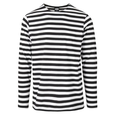 Image of Urban Classics Stripe LS Long sleeved top, Men&#039;s, Size: XXL, White/black