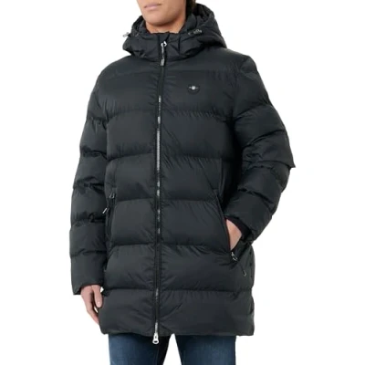 Image of GANT Active Cloud MID Length Winter coat, Men&#039;s, Size: XL, Black