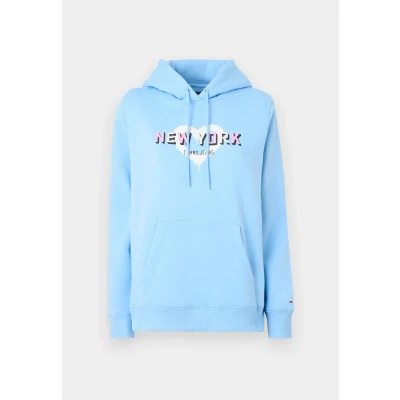 Image of Tommy Jeans Hoodie Sweatshirt, Women&#039;s, Size: 8, Sugarplum blue