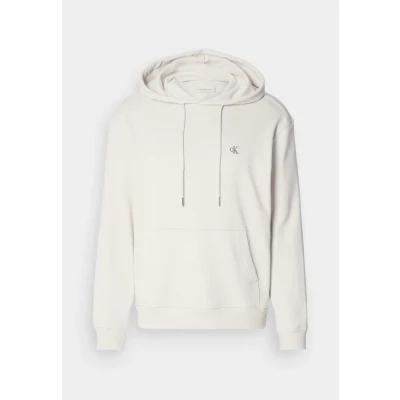 Image of Calvin Klein Jeans Monogram Hoodie Sweatshirt, Men&#039;s, Size: XL, Chalk