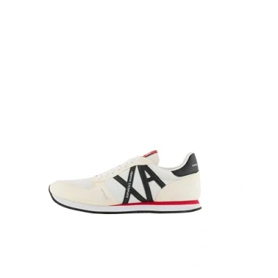 Image of Armani Exchange Trainers, Men&#039;s, Size: 6.5, White/red/blue Imitation leather/ textile