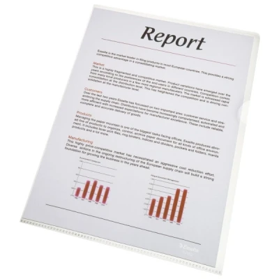Image of Esselte Quality Folder A4, Clear Matt Finish, 85 Micron Polypropylene, Box of 100, 54852