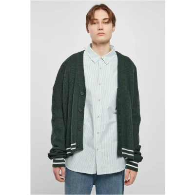Image of Urban Classics Men&#039;s Sporty Boxy Cardigan Sweater, Bottle Green, XL