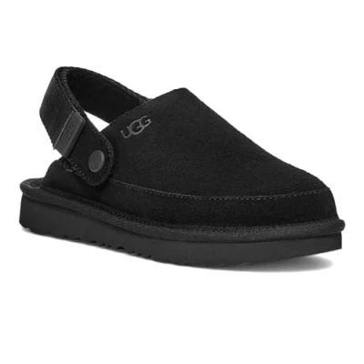 Image of UGG Goldenstar Unisex Mules for kids, Size: 1, Black Suede