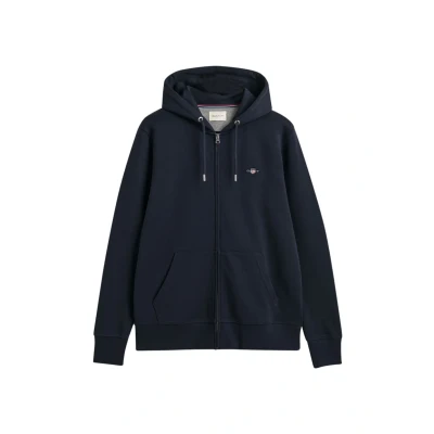 Image of GANT Shield FULL ZIP Hoodie Zipup sweatshirt, Men&#039;s, Size: XXL, Evening blue