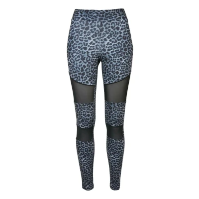 Image of Urban Classics TECH MESH AOP Leggings Trousers, Women&#039;s, Size: Large, Snowleo