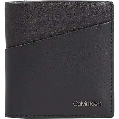 Image of Calvin Klein Men&#039;s Diagonal Trifold 6CC W/Coin K50K510606 Wallets, Black (Ck Black), OS, OS