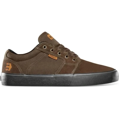 Image of Etnies Barge Unisex Trainers, Men&#039;s, Size: 6, Brown/black Leather and textile