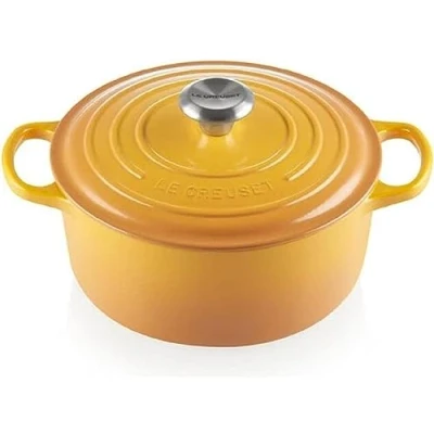 Image of Le Creuset Signature Enamelled Cast Iron Round Casserole Dish with Lid, 24 cm, 4.2 litres, Nectar, 21177246724430