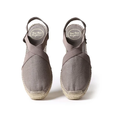 Image of Toni Pons Verona Wedge sandals, Women&#039;s, Size: 4, Taupe Linen