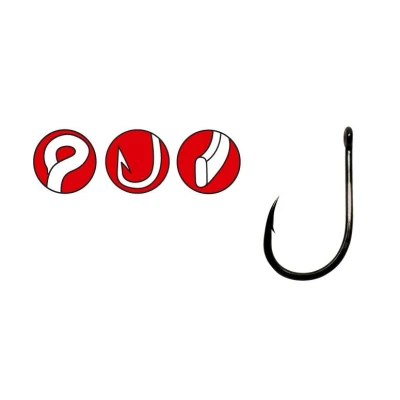 Image of Gamakatsu Powercarp Eyed hooks NS Black (10pcs) Size 10 Carp