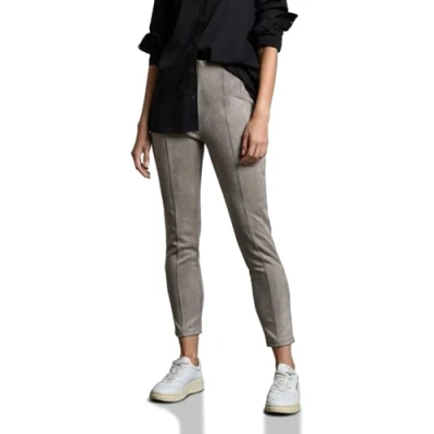Image of Street One Women&#039;s Skinny Fit Trousers, Ashen Maple Beige, 46W / 28L