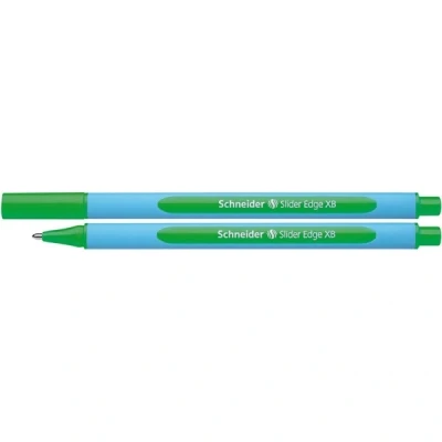 Image of Schneider Slider Edge 152204 Ballpoint Pen with Cap Model XB Pack of 10 / Cyan and Green Barrel/Green Ink