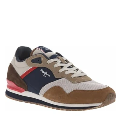 Image of Pepe Jeans London LIFE Trainers, Men&#039;s, Size: 8, Tobacco brown Leather/synthetics