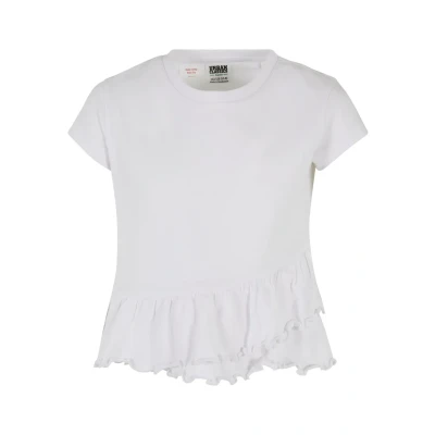 Image of Urban Classics Girl&#039;s Organic Flounce Tee T Shirt, White, 110 116