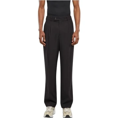 Image of Urban Classics Double Pleated Pants Trousers, Men&#039;s, Size: 31, Black