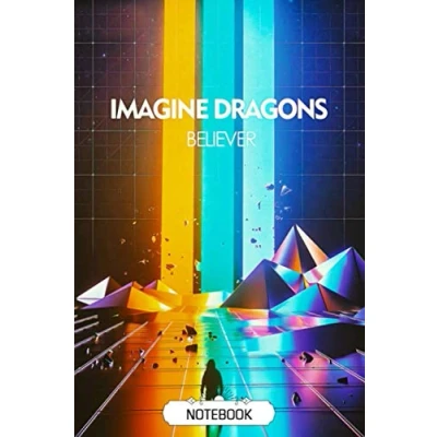 Image of Notebook : Imagine Dragons Pretty Wide Ruled Paper Journal Blank Lined Workbook for Teens Kids Students Girls Home School College Writing Notes.