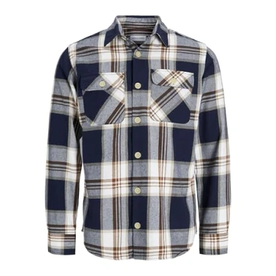 Image of Jack &amp; Jones Jjedarren Overshirt Shirt, Men&#039;s, Size: Large, Navy blazer