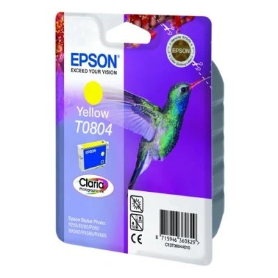 Image of Epson T0804 yellow ink cartridge (original Epson)