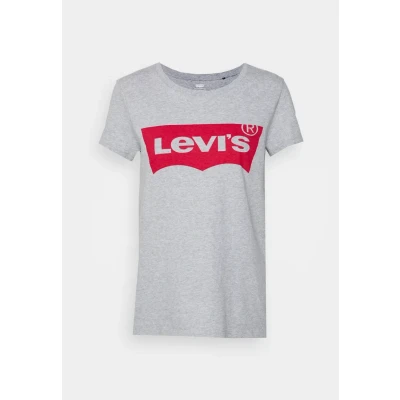 Image of Levi&#039;s THE Perfect TEE Print Tshirt, Women&#039;s, Size: XXS, Heather grey