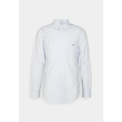 Image of GANT REG Poplin Gingham Shirt Shirt, Men&#039;s, Size: XL, Light blue