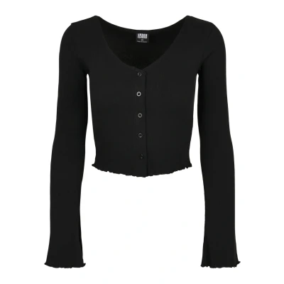 Image of Urban Classics Cropped RIB Long sleeved top, Women&#039;s, Size: 4XL, Black