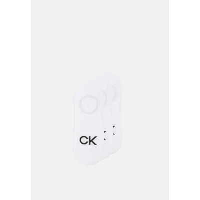 Image of Calvin Klein Underwear Footie HIGH CUT LOGO 3 PACK Unisex Trainer socks, Men&#039;s, Size: One Size, White