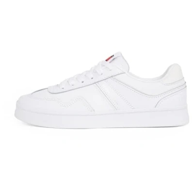 Image of Tommy Jeans THE Greenwich Trainers, Women&#039;s, Size: 3.5, White leather and imitation
