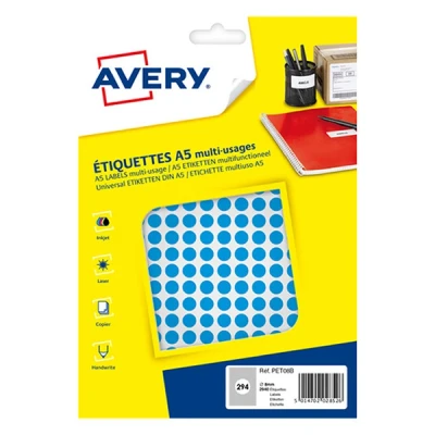 Image of Avery 2940 Case pet08b Pastilles 8 mm A5 Blue