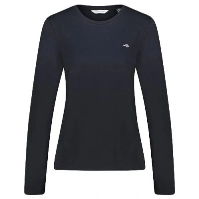 Image of GANT REG Shield Long sleeved top, Men&#039;s, Size: XS, Black
