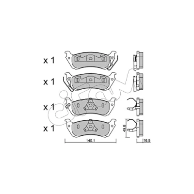 Image of brake Pad Set, disc CIFAM 822 570 0