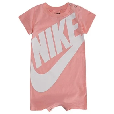 Image of Nike Sportswear Futura Romper Jumpsuit for kids, Size: 3m, Bleached coral