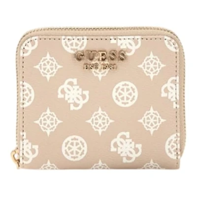 Image of Guess Laurel Small ZIP Around Wallet, Women&#039;s, Size: One Size, Sand logo