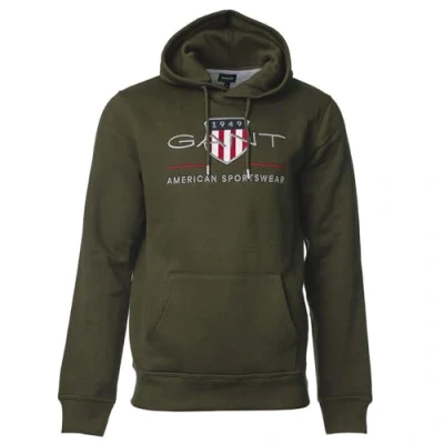 Image of GANT Archive Shield Hoodie Hoodie, Men&#039;s, Size: Medium, Grün/juniper green