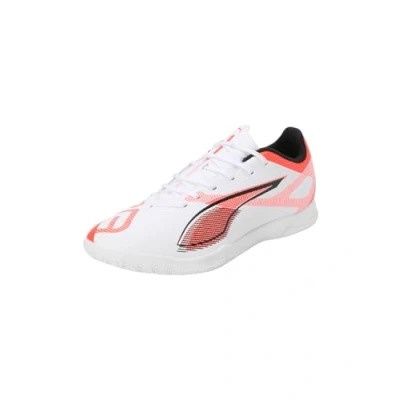 Image of Puma Ultra 5 PLAY IT Indoor football boots, Men&#039;s, Size: 10.5, White/black/glowing red Textile/synthetics