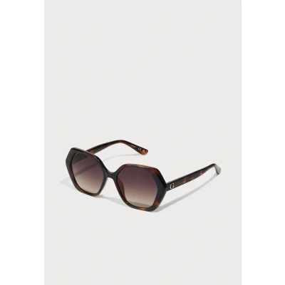 Image of Guess Sunglasses Unisex Sunglasses, Women&#039;s, Size: 52, Dark havana