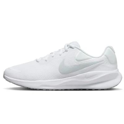 Image of Nike Performance Revolution 7 Neutral running shoes, Men&#039;s, Size: 8, White/pure platinum Textile/synthetics