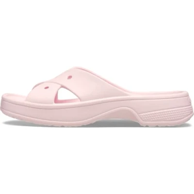 Image of Crocs Womens Cross Strap Pool slides, Women&#039;s, Size: 9, Pink milk Synthetics