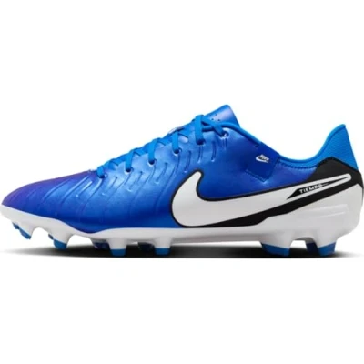 Image of Nike Performance Tiempo Legend Academy Moulded stud football boots, Size: 5.5, Blue/white Imitation leather/ textile