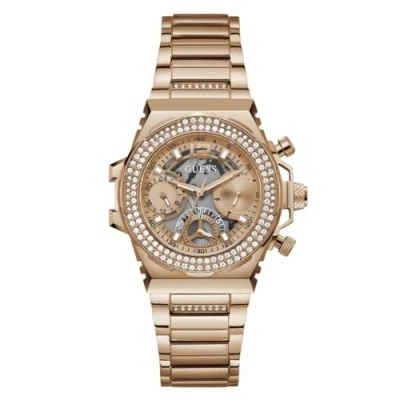 Image of GUESS Ladies 36mm Watch Turquoise Strap Dial Gold Tone Case, Rose Gold, GW0552L3 AMZUK