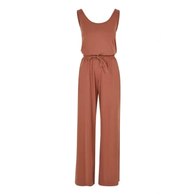 Image of Urban Classics Sleevless Jumpsuit, Women&#039;s, Size: 4XL, Terracotta