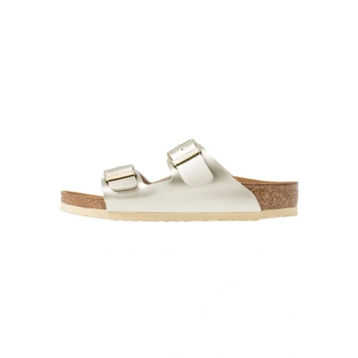 Image of Birkenstock Arizona Slippers for kids, Size: 11.5/12K, Electric metallic gold High quality imitation leather
