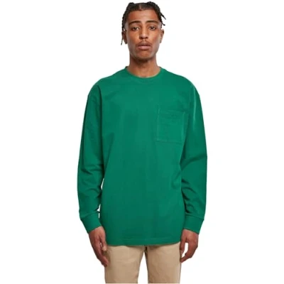 Image of Urban Classics Heavy Oversized Long sleeved top, Men&#039;s, Size: Large, Green