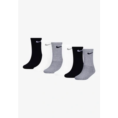 Image of Nike Sportswear Basic CREW 6 PACK Unisex Socks for kids, Size: 6.5 9.5, White/dark gray heather