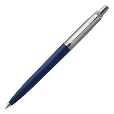 Image of PARKER Ballpoint Pen, Jotter, Navy, M, Stainless Steel, Writing Colour: Blue, 2123427