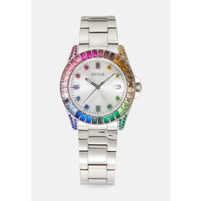 Image of Guess Opaline Watch silvercoloured, Women&#039;s, Size: One Size, Silver coloured