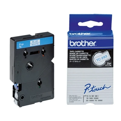 Image of Brother Printer tape white, blue Roll (0.9cm x 7.7m) 1 pcs.